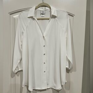 CAbi Women's White Button-Up Blouse